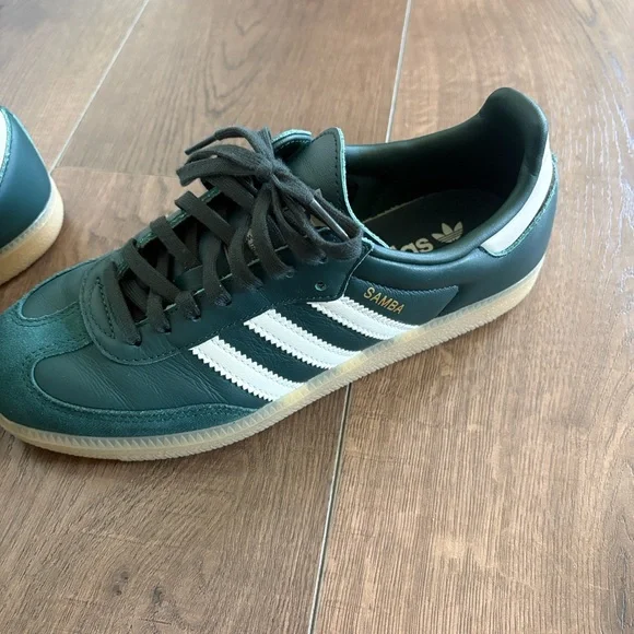 Adidas Samba OG Dark Green and Cream Sneakers - Picture 5 of 7